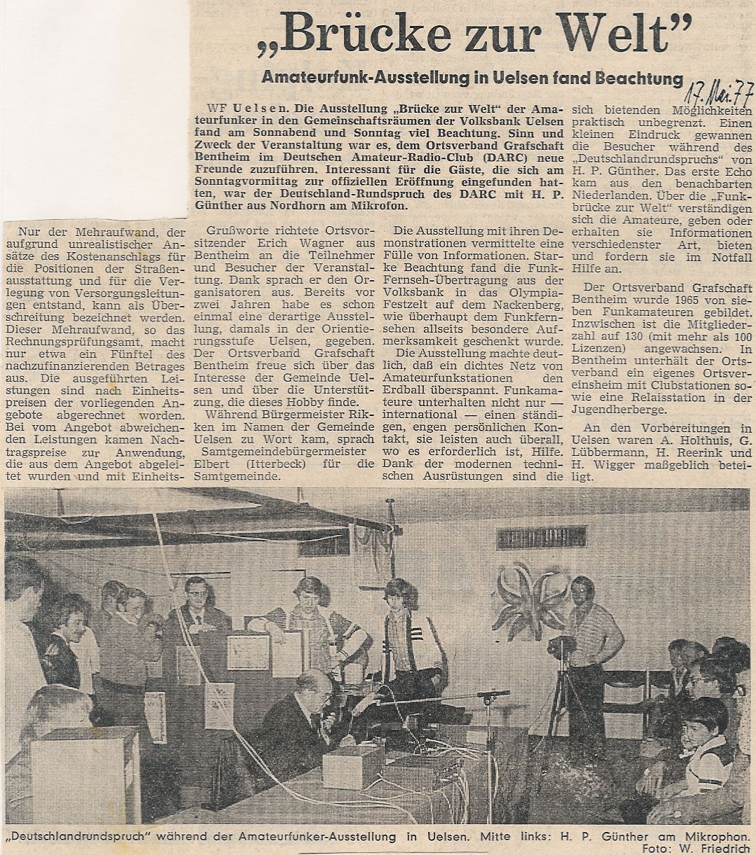 Zeitungsartikel vom 17. Mai 1977