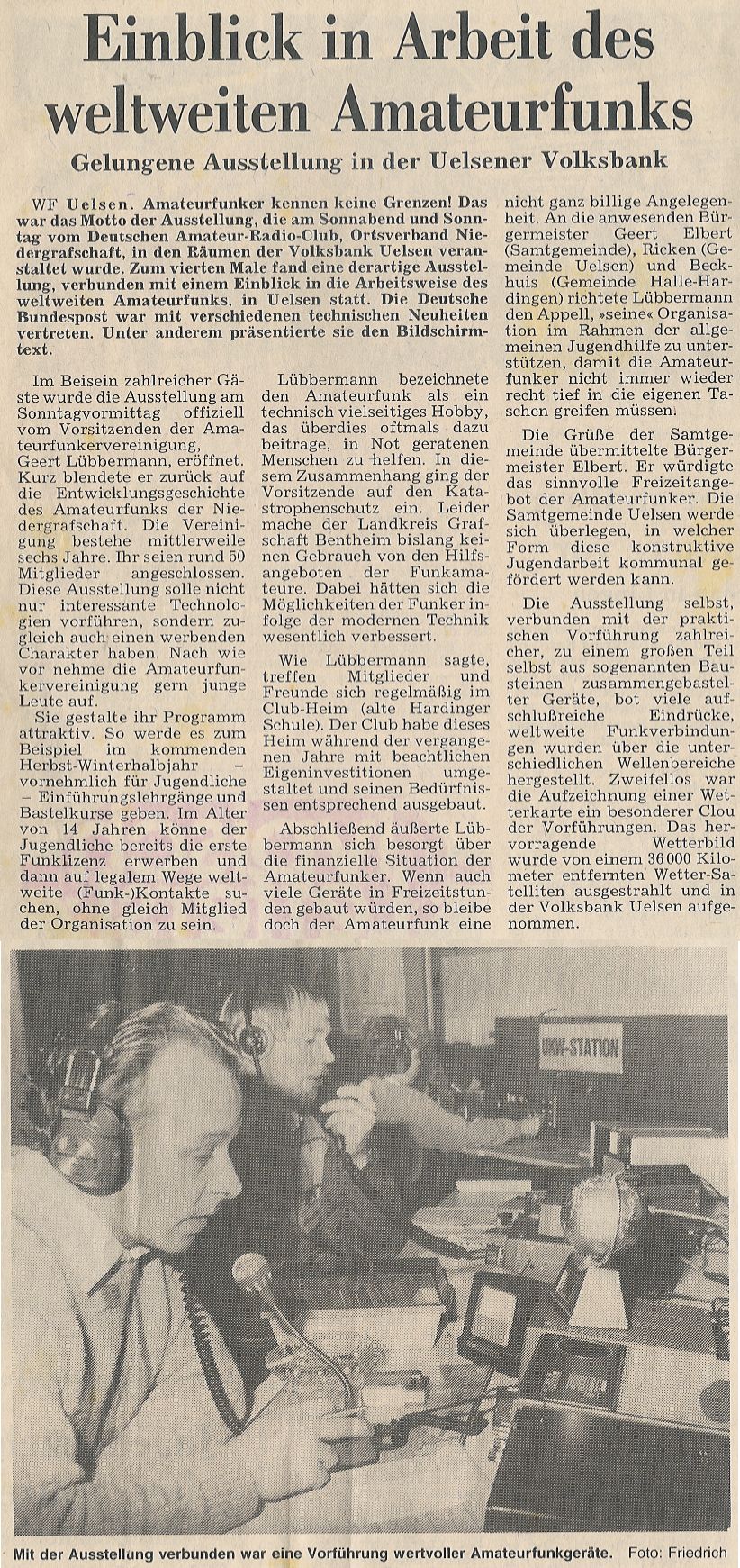 Zeitungsartikel vom 16.09.1986